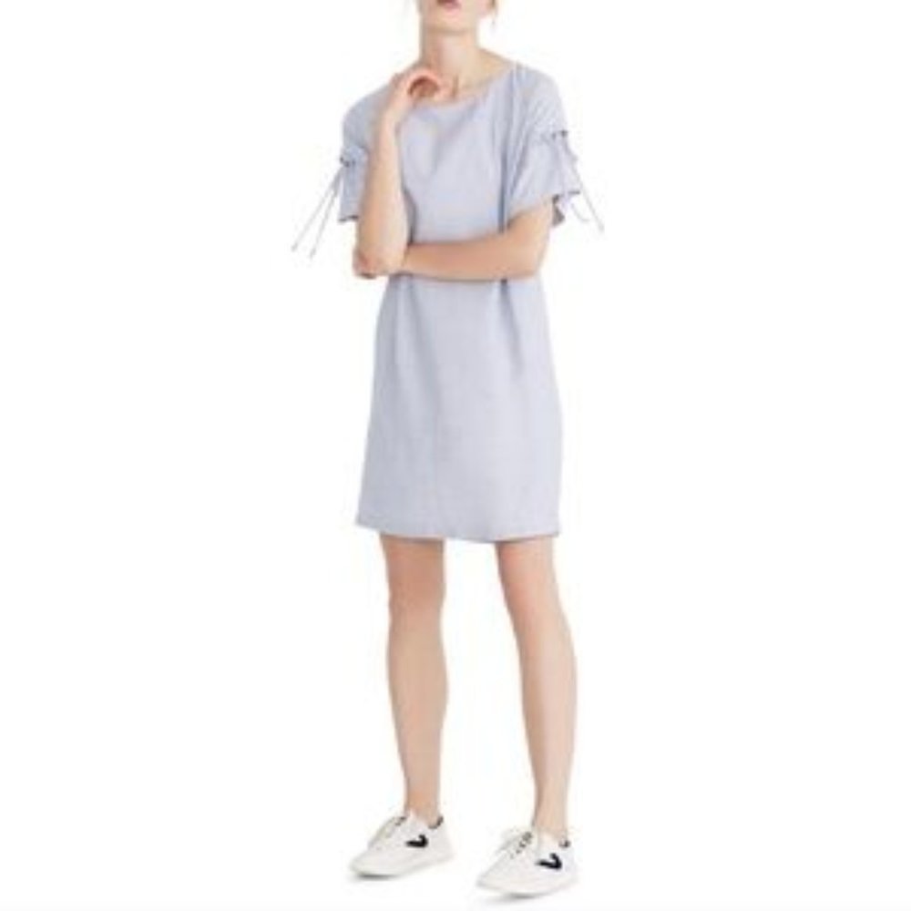 Madewell striped laced sleeve dress